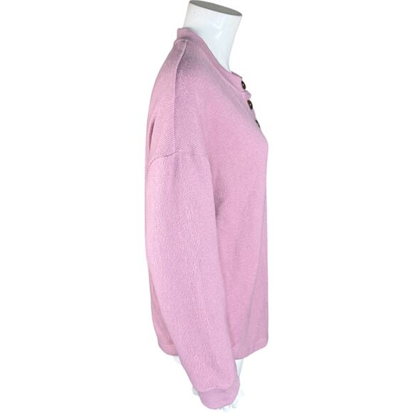Cuddl Duds Jersey Back Sweater Henley Pullover Mavue Haze Large Fall Winter - Picture 10 of 10